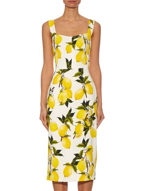 lemon print dress dolce gabbana|dolce gabbana formal dresses.